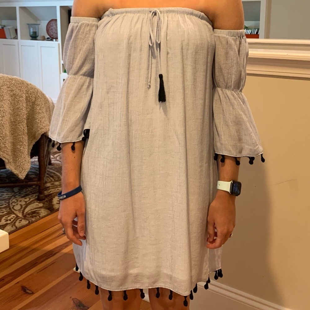 Lush Blue Off-The-Shoulder Dress (S)